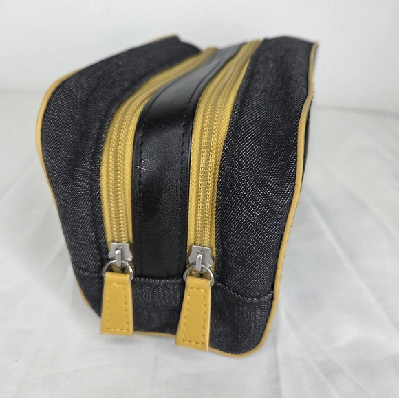 Bulgari Parfumes In Black With Yellow Trim Toiletry Bag - Picture 3 of 11